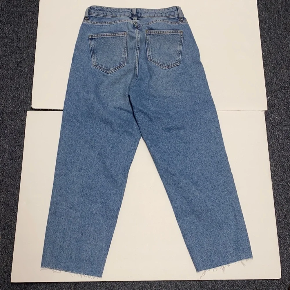 Denim & Co Cropped painted jeans with raw hem